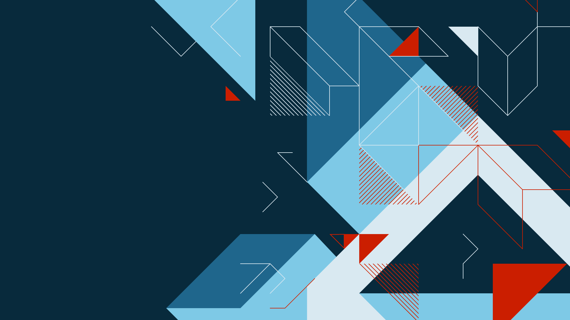 abstract origami illustration of blues and reds