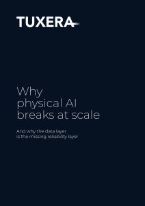 Cover of the Tuxera white paper Why physical AI breaks at scale