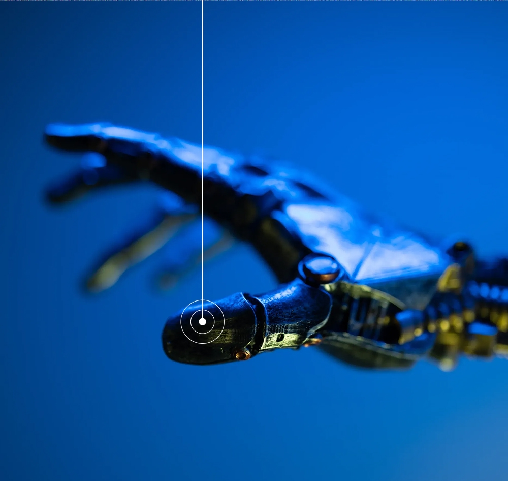 Robotic hand representing physical AI interacting with the real world.