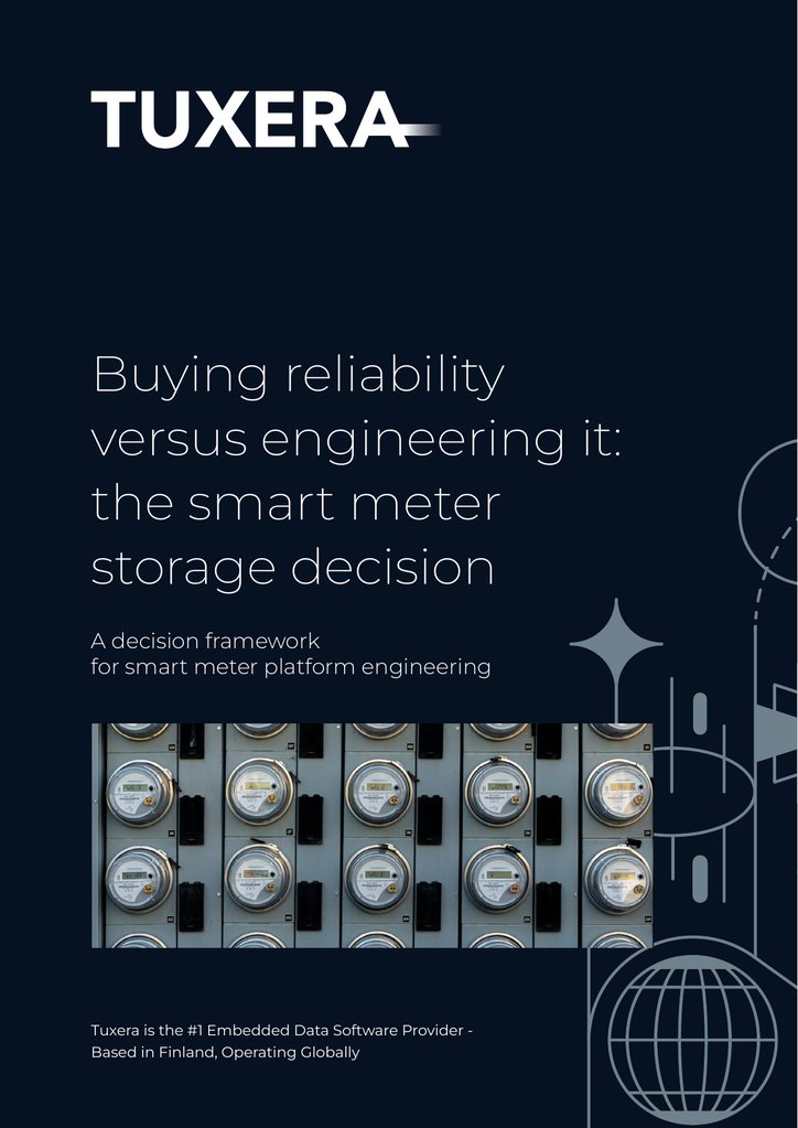 Cover of the Tuxera whitepaper The smart meter storage decision